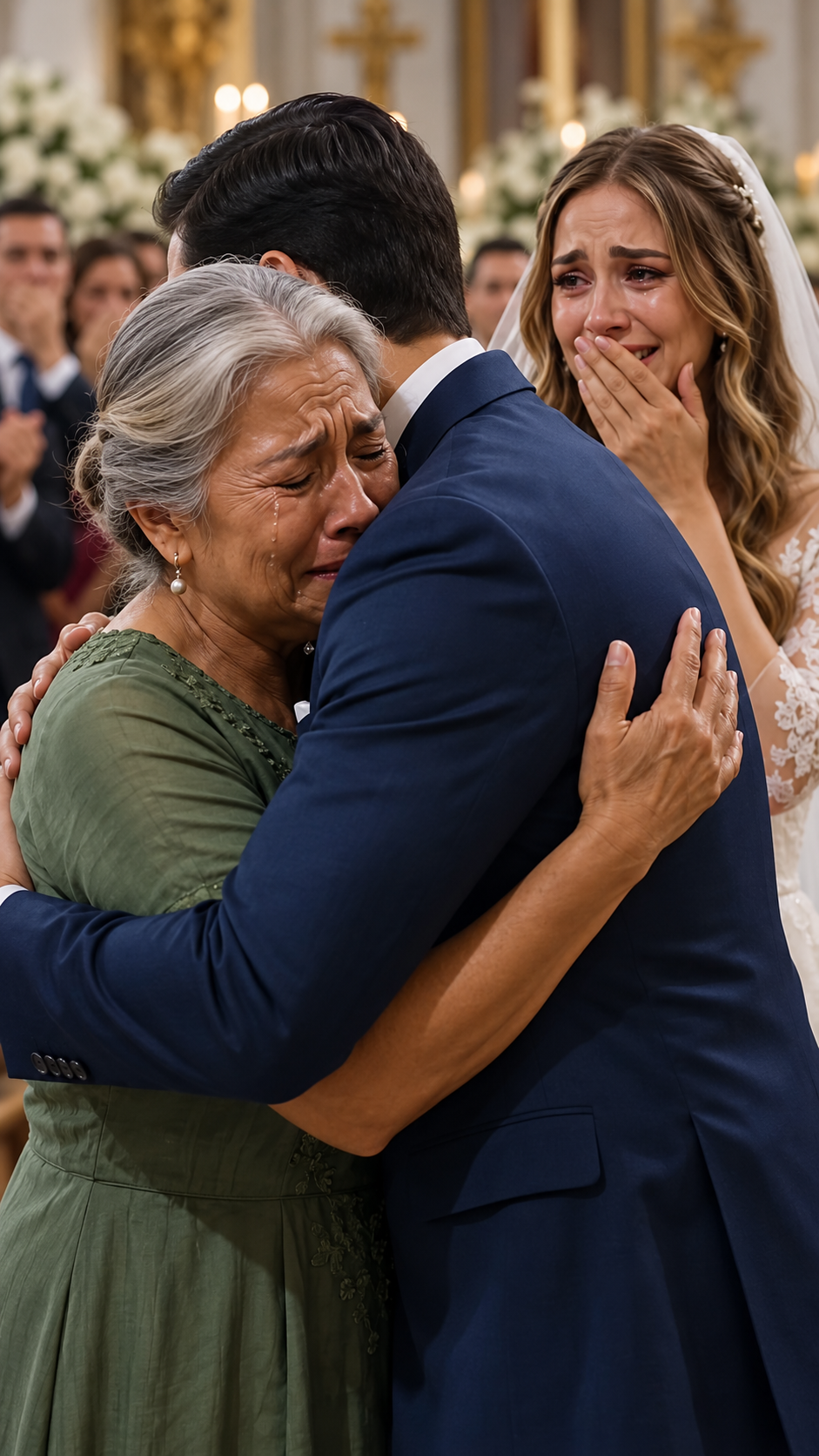 Ela ia esconder o vestido velho no casamento do filho... mas a noiva fez a igreja inteira chorar...