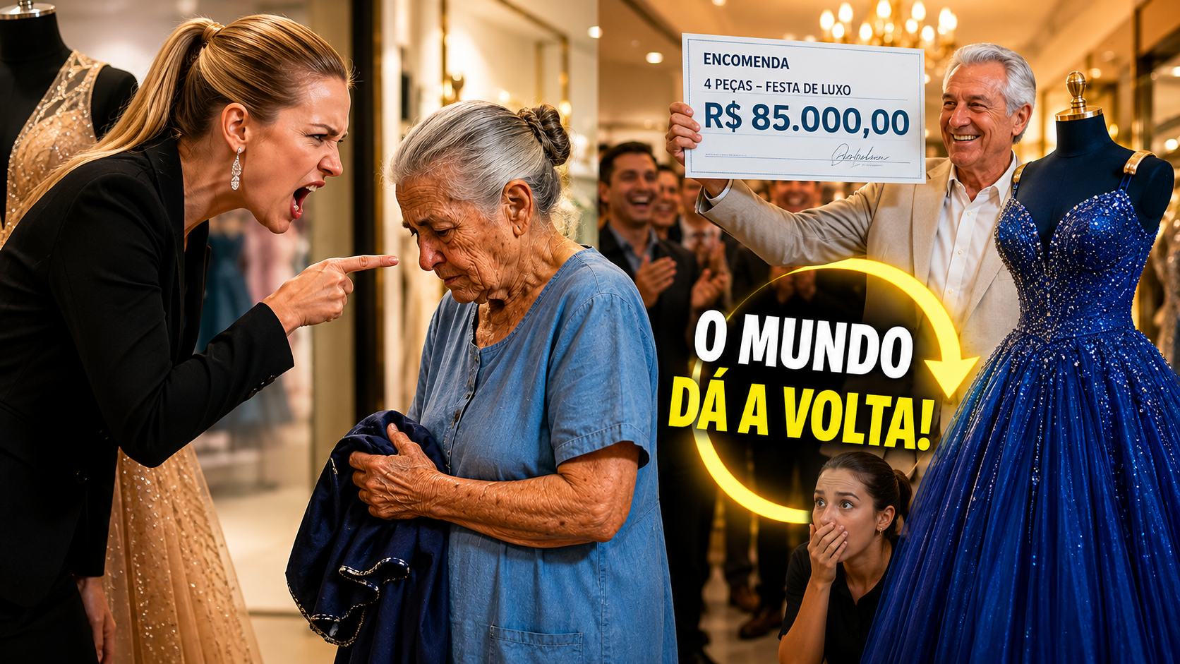 VHC-582914 (Parte 1) Vendedora HUMILHA costureira pobre, mas o MUNDO dá a volta — FINAL surpreende!🔥🙏🏻