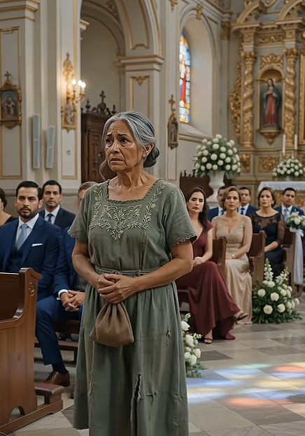 Ela ia esconder o vestido velho no casamento do filho... mas a noiva fez a igreja inteira chorar...